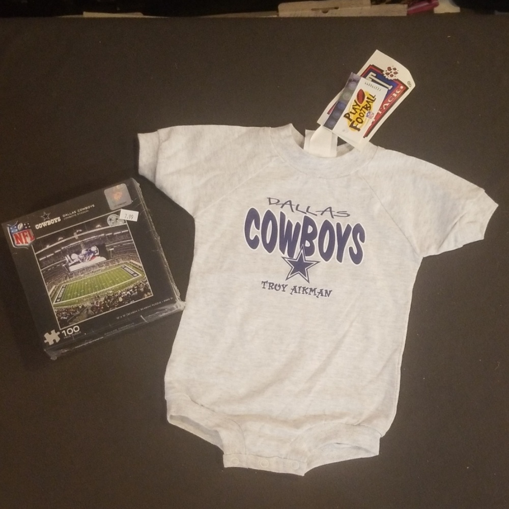 Dallas Cowboys baby onsie and puzzle lot New